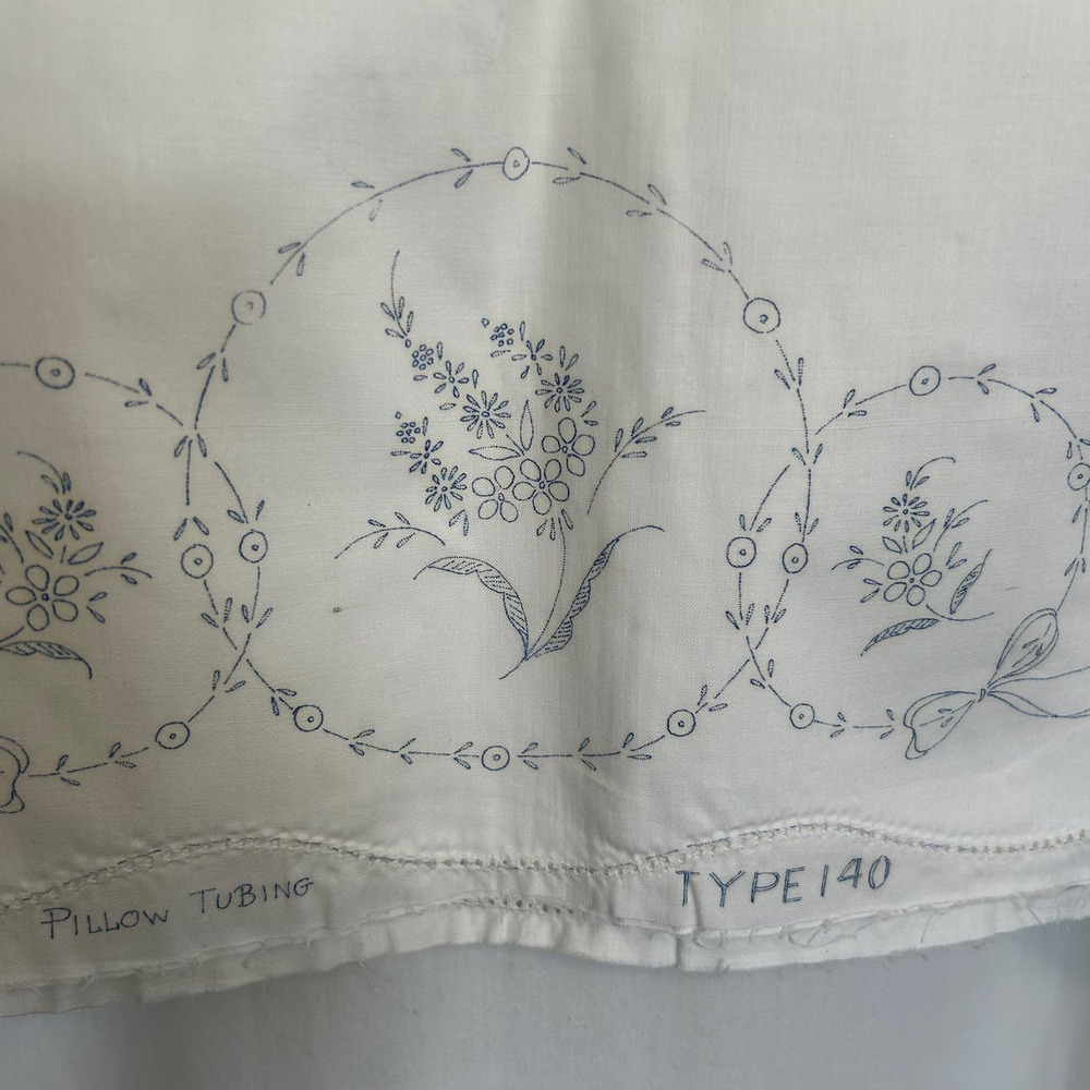 Vintage Minuet‎ Stamped Floral Pillow Tubing #3620 To Embroider 64x21 NOSWT